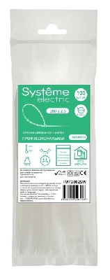 Стяжка кабельная MultiSet 200х2.5 Белая (100шт)