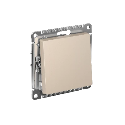 ATLASDESIGN 1-клавишный ПЕРЕКЛЮЧАТЕЛЬ, сх.6, 10АХ, быстрозажимные клеммы, ПЕСОЧНЫЙ