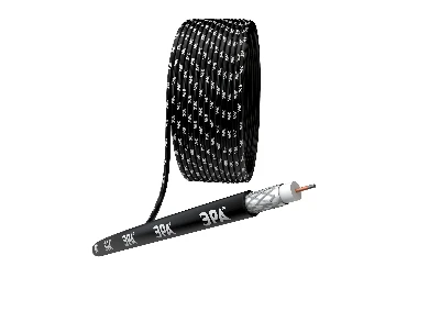 Кабель коаксиальный RG-6U 75 Ом CCS,  оплётка Al 64% PE чёрный 100м ЭРА SIMPLE RL-64-PE100