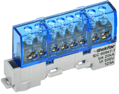 TEKFOR Шина N ноль изолированная на универсальном держателе 8х12-8-С IEK