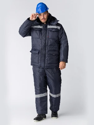 Костюм зимний Мастер NEW (Оксфорд) полукомбинезон, темно-синий 52-54 182-188
