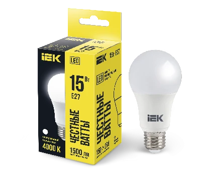 Лампа светодиодная LED 15вт Е27 белый ECO