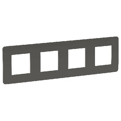 Рамка UNICA STUDIO четырехпостовая дымчато-серый/белый