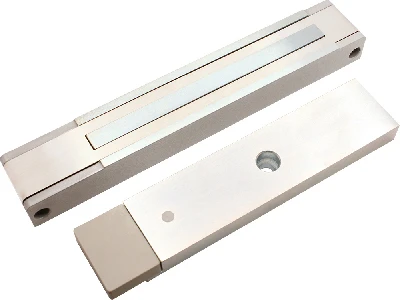 Замок электромагнитный ALM-300P-12V, усилие удержания якоря 250 – 300 кгс, с датчиком состояния двери, серый