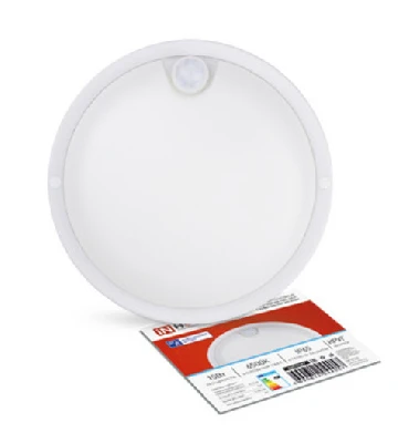 Светильник светодиодный герметичный СПП ИД-1565-КРУГ 15Вт 6500К 1350Лм с инфракрасным датчиком IP65 140мм IN HOME