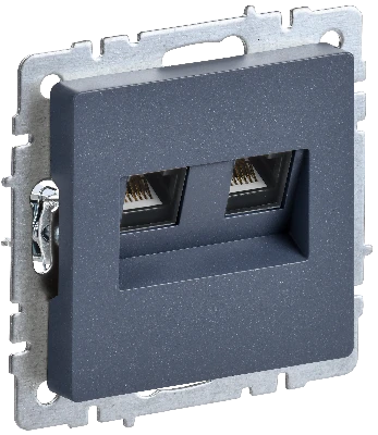 BRITE Розетка двойная RJ11+RJ45 кат.5E РК/Т12-БрМ маренго