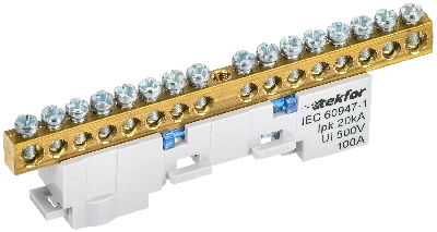 TEKFOR Шина N ноль неизолированная на универсальном держателе 6х9-16-С IEK