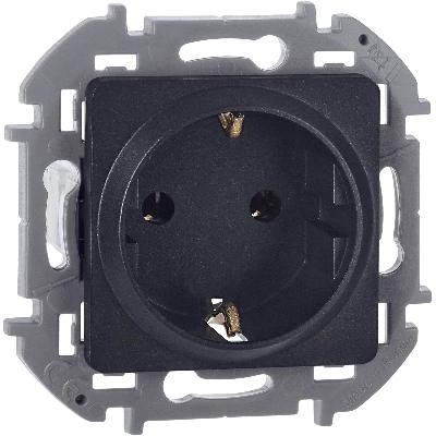 Розетка 2К+З немецкий стандарт 16 А 250 В~ INSPIRIA антрацит