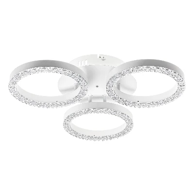 Люстра потолочная светодиодная диммируемая, LUCIDO, с ДУ, 3 режима, 480х480х95мм, 48Вт 2700K/4200K/6400K, 17м, белый, 51641 9, Ritter