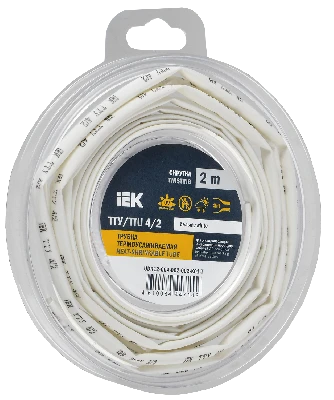 Трубка термоусадочная ТТУ нг-LS 4/2 белая (2м/упак) IEK