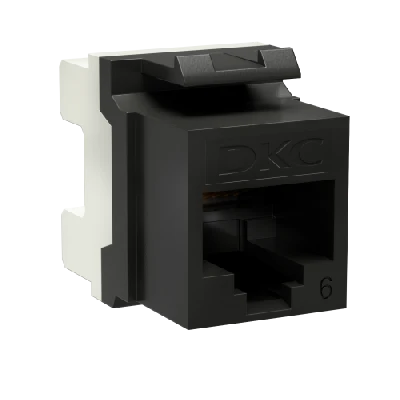 Модуль Keystone RJ45 CAT6 неэкр180 градусов черный