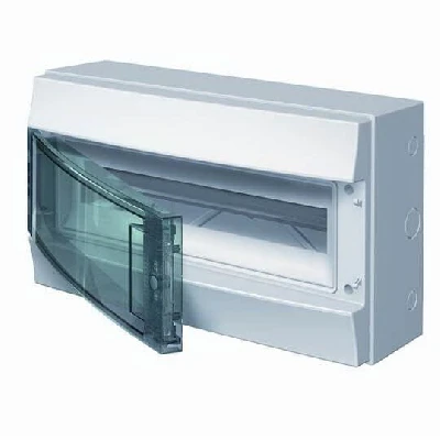 Щит распределительный навесной 18 модулей ЩРн-п-18 пластиковый Mistral65 серая прозрачная дверь с клеммами IP65 (65P18X12A)