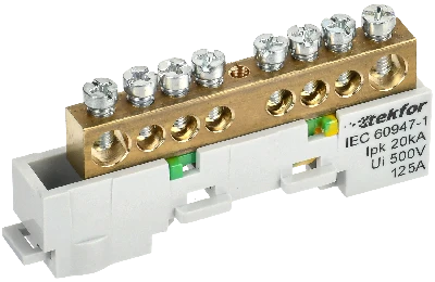 TEKFOR Шина PE земля неизолированная на универсальном держателе 8х12-8-Ж IEK