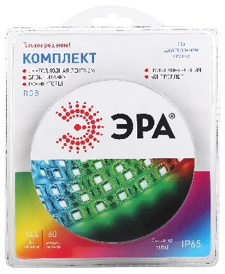 Комплект светодиодной ленты 14,4Вт/м 12В RGBК IP65 60LED/м 5050kit-14,4-60-12-IP65-RGB-5m