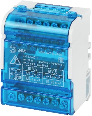 Шины на DIN-рейку в корпусе (кросс-модуль) ШНК 4х7 3L+PEN