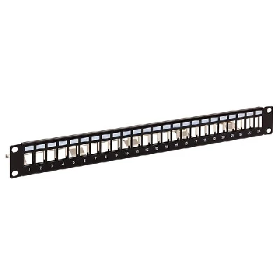 Патч-панель модульная TERACOM PRO 19'' 1U экранированная 24 порта с органайзером (пустая)