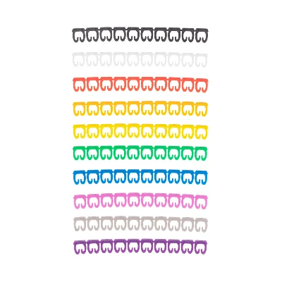 Кабельный маркер (клипса),  4...6 мм, цифры 0-9, 10 цветов, блистер (MR-55), REXANT