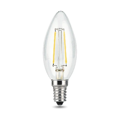 Лампа светодиодная LED 5 Вт 450 Лм 4100К белая Е14 Свеча диммируемая Filament Gauss