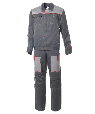 Костюм мужской ФАВОРИТ-2 куртка, полукомбинезон, цвет тёмно-серый с серым и красным, р-р 56-58 112-116/170-176