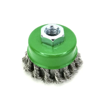 Щетка чашечная жгутовая Д65xM14, ворс нерж сталь 0,50 с (13-021)