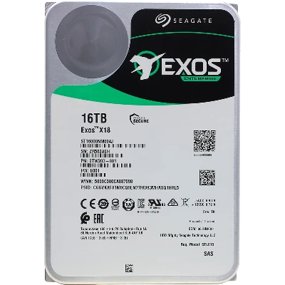 Жесткий диск 3.5'' 16 TБ Exos X18, SAS, 7200 об/мин, 256 МБ