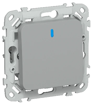 FLITE Выключатель 1-клавишный проходной с индикацией 10А ВС61-1-1-ФлС серый IEK
