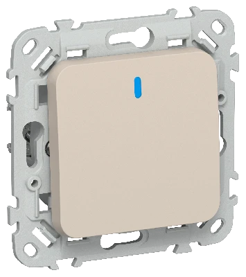 FLITE Выключатель 1-клавишный с индикацией 10А ВС11-1-1-ФлЛ льняной IEK