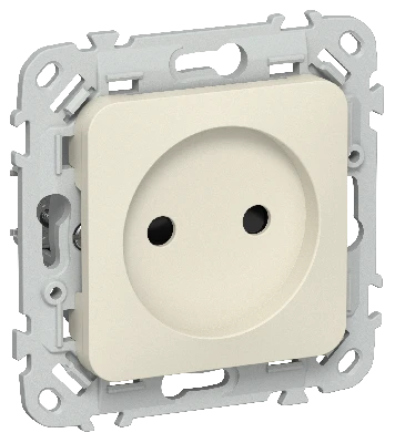 FLITE Розетка без заземления с защитными шторками безвинтовое крепление 10А РСш01-1-ФлСл сливочный IEK