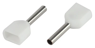 Наконечник-гильза с изолированным фланцем (упаковка 10 шт.) NO-225-10 (двойной) НШвИ(2) 0,5-8