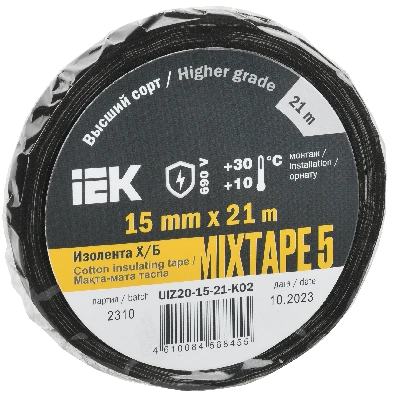 MIXTAPE 5 Изолента Х/Б 15мм 21м IEK