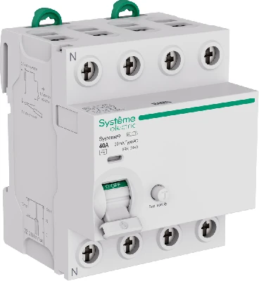 Выключатель дифференциального тока (ВДТ) 40A 4P 30мА Тип-AC 400В Systeme9