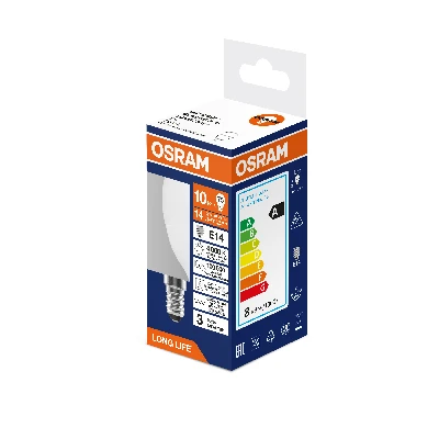 Лампа светодиодная 10Вт 806Лм 4000К Е14 шар 170-250В OSRAM LONG LIFE