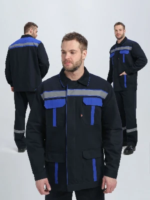 Костюм ИТР СОП IMP (тк.Саржа,250) п/к, т.синий/васильковый 60-62/170-176