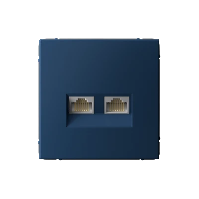 ARTGALLERY РОЗЕТКА двойная компьютерная RJ45+RJ45, кат. 5е, механизм, АКВАМАРИН