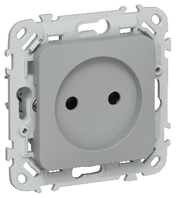 FLITE Розетка без заземления без защитных шторок безвинтовое крепление 10А РС01-1-ФлС серый IEK