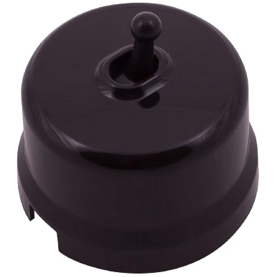 Кнопка (однотумблерная), пластик, цвет Коричневый