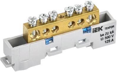 TEKFOR Шина N ноль неизолированная на универсальном держателе 8х12-6-С IEK