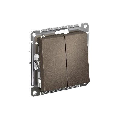 ATLASDESIGN 2-клавишный ВЫКЛЮЧАТЕЛЬ, сх.5, 10АХ, быстрозажимные клеммы, МОККО