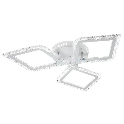 Люстра потолочная светодиодная диммируемая, LOSANGA, с ДУ, 3 режима, 622x572x75мм, 72Вт, 2700К/4200К/6400К, 22м, белый, 52927 3, Ritter