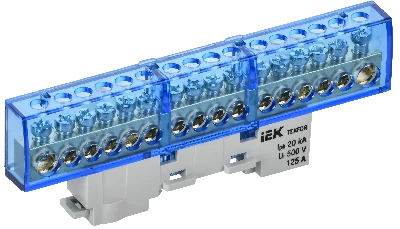 TEKFOR Шина N ноль изолированная на универсальном держателе 8х12-16-С IEK