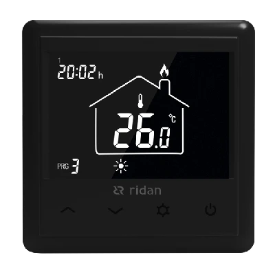 Термостат комнатный программируемый электронный WT RB 230V встраиваемый черный