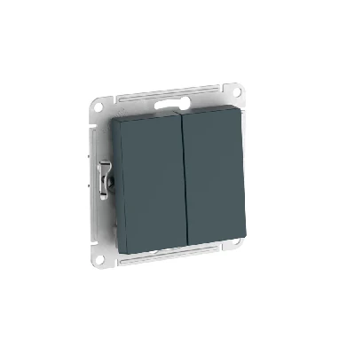 ATLASDESIGN 2-клавишный ВЫКЛЮЧАТЕЛЬ, сх.5, 10АХ, быстрозажимные клеммы, ИЗУМРУД