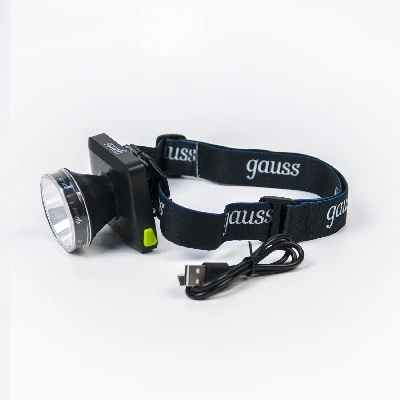 Фонарь светодиодный налобный 5 Вт 100 лм черный IP64 аккумуляторныйуляторный Li-ion 3000мАч диммируемый GFL