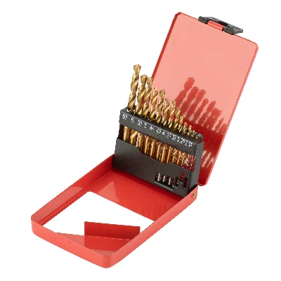 Набор нитридтитан. сверл по металлу, 1,5-6,5мм (через 0,5мм,3,2мм, 4,8мм), НSS,13 шт.