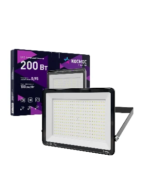 Прожектор светодиодный КОСМОС PREMIUM 200Вт, 20000 Лм, IP65, 6500К