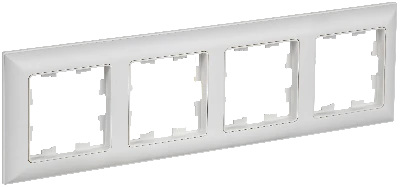 BRITE Рамка 4-местная РУ-4-БрАБ арктический белый/белый IEK
