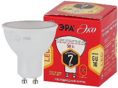 Лампа светодиодная LED 7 Вт 560Лм 2700К софит теплый GU10 220-240В ECO LED MR16-7W-827-GU10 Red Line