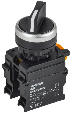 Переключатель длин. ручка 2 полож. 1NO+1NC чёрный MASTER IEK