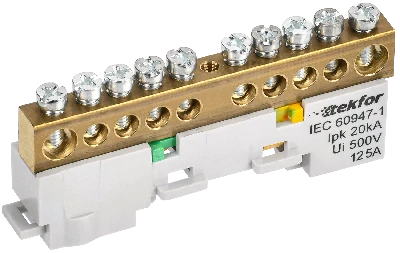 TEKFOR Шина PE земля неизолированная на универсальном держателе 8х12-10-Ж IEK