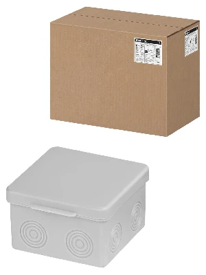 Распаячная коробка ОП 80х80х50мм крышка IP54 7вх. без гермовводов TDM